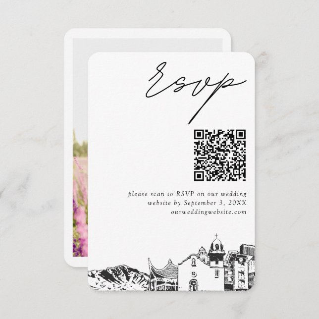 El Paso Wedding Modern UAWG QR Code Begleitkarte (Vorne/Hinten)