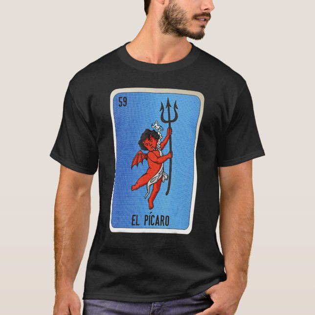 El Pícaro Mexican Slang Lottery Bingo Cards T-Shirt (Vorderseite)