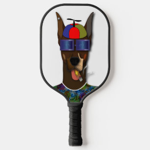 El Pinscher macht Karneval Pickleball Schläger