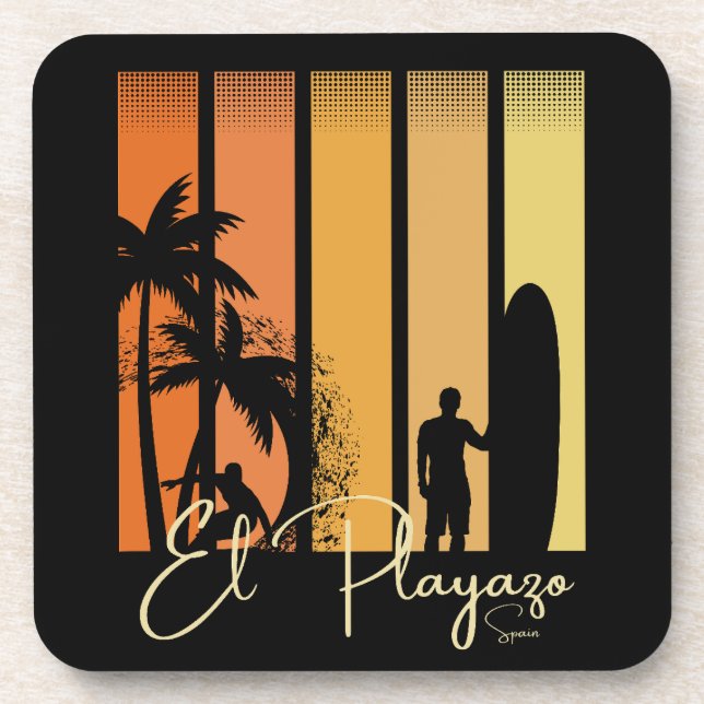 El Playazo Spanien Surfstrand Getränkeuntersetzer (Vorderseite)