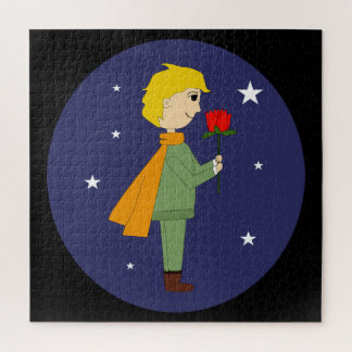 El principito admirando su rosa