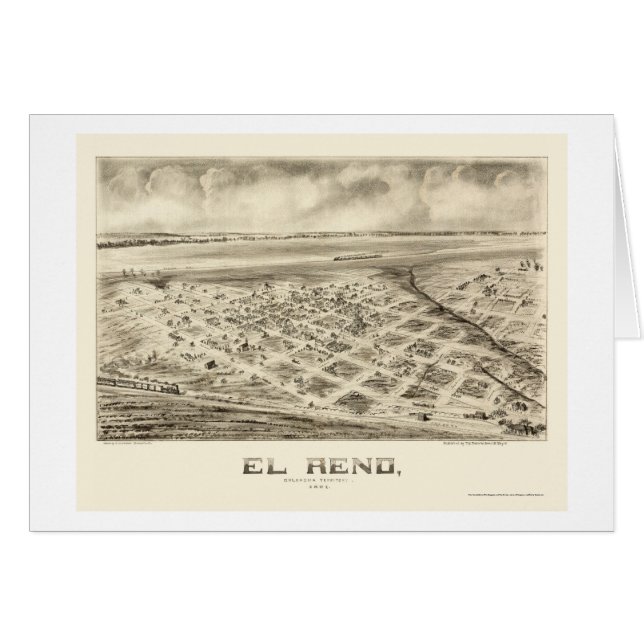 EL Reno, carte panoramique d'OK - 1891 (Devant horizontal)