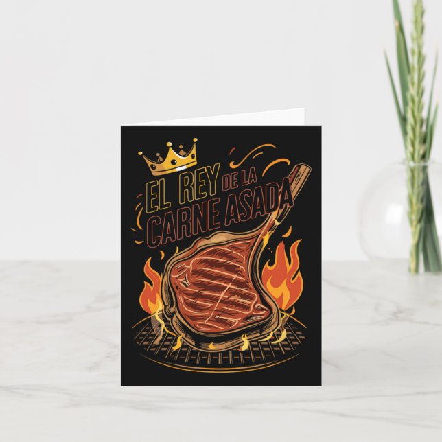 El Rey De La Carne Asada Grillen Cookout Master Ki Karte (Vorderseite)