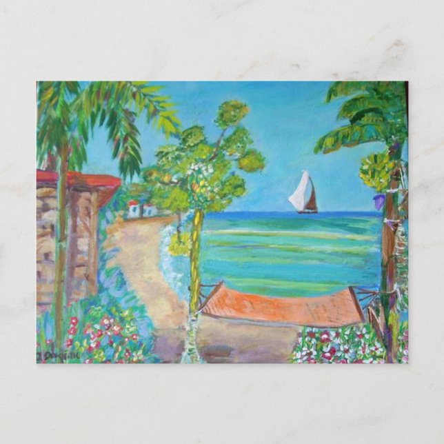 El Salvador Beach Painting - Carte postale (Devant)