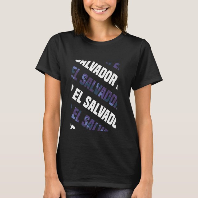 El Salvador Camouflage Muster Lila Camouflage T-Shirt (Vorderseite)