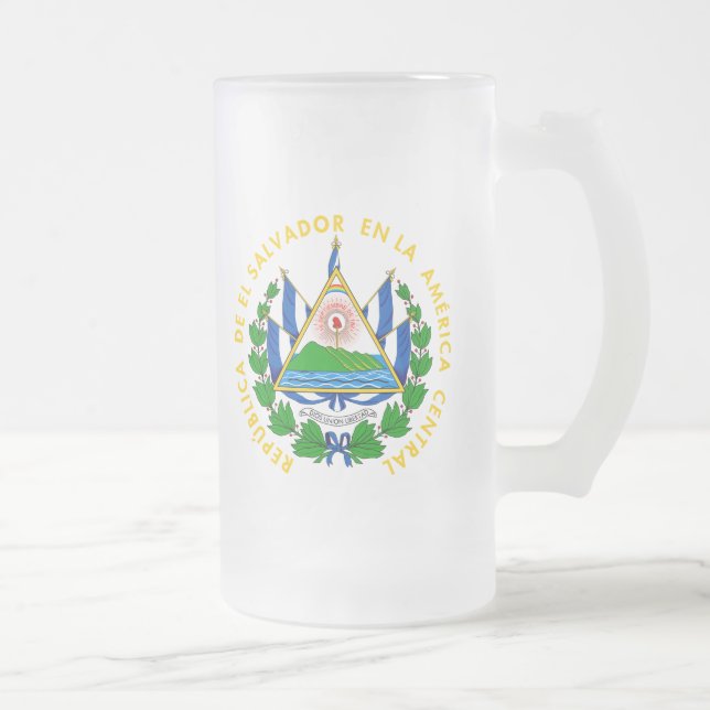 El Salvador Emblem Mattglas Bierglas (Rechts)