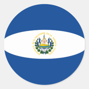 El Salvador Fischaugen-Flaggen-Aufkleber Runder Aufkleber