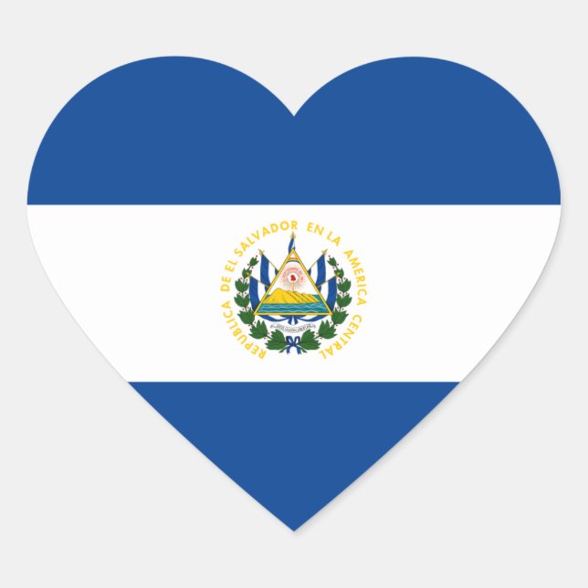 El Salvador Flag Heftsticker Herz-Aufkleber (Vorderseite)
