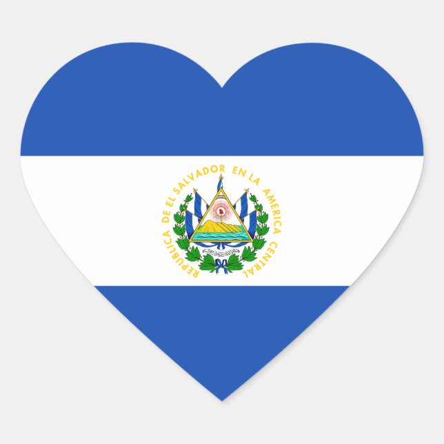 El Salvador Flag Heftsticker Herz-Aufkleber (Vorderseite)