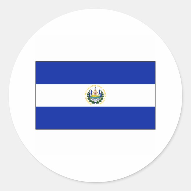 El Salvador FLAG International Runder Aufkleber (Vorderseite)