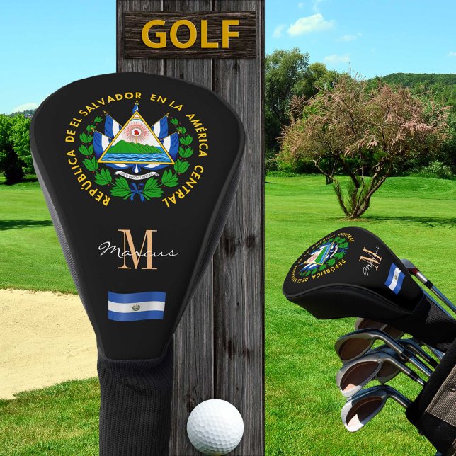 El Salvador & Flag Mit Monogramm Golfclubs Golf Headcover (Von Creator hochgeladen)