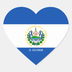 El Salvador Flag Splendid Patriotisch Herz-Aufkleber