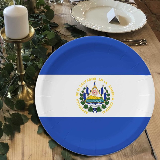 El Salvador Flag Teller, Party, Sport, El Salvador Pappteller (Von Creator hochgeladen)