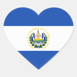 El Salvador Flagge Herz-Aufkleber