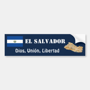 El Salvador Flagge + Karten-Autoaufkleber Autoaufkleber