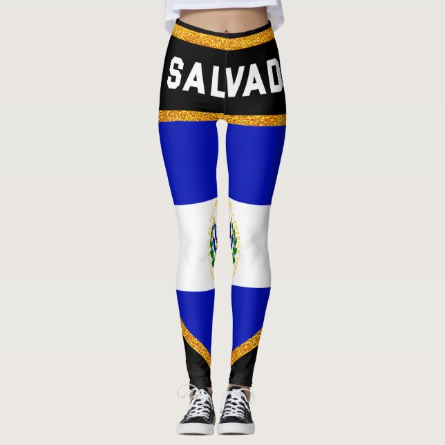 El Salvador Flagge Leggings (Vorderseite)