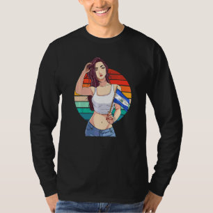 El Salvador-Flagge Salvadoraner Stolz Latino Mädch T-Shirt