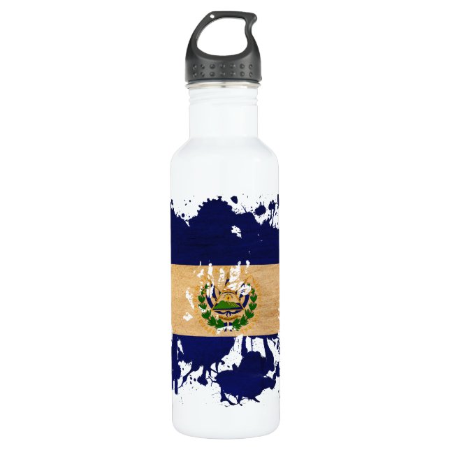 El Salvador Flagge Trinkflasche (Vorderseite)