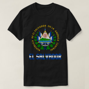 El Salvador Flagge und Wappen Patriotisch T-Shirt