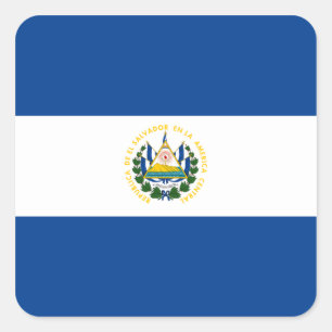 El Salvador Flaggen-Aufkleber Quadratischer Aufkleber