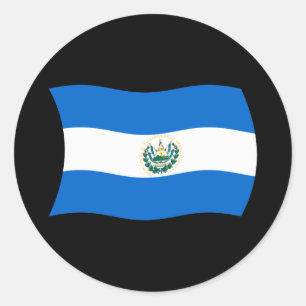 El-Salvador-Flaggen-Aufkleber Runder Aufkleber