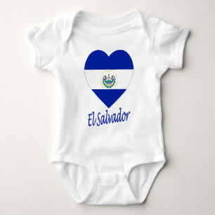 El Salvador Flaggen-Herz Baby Strampler