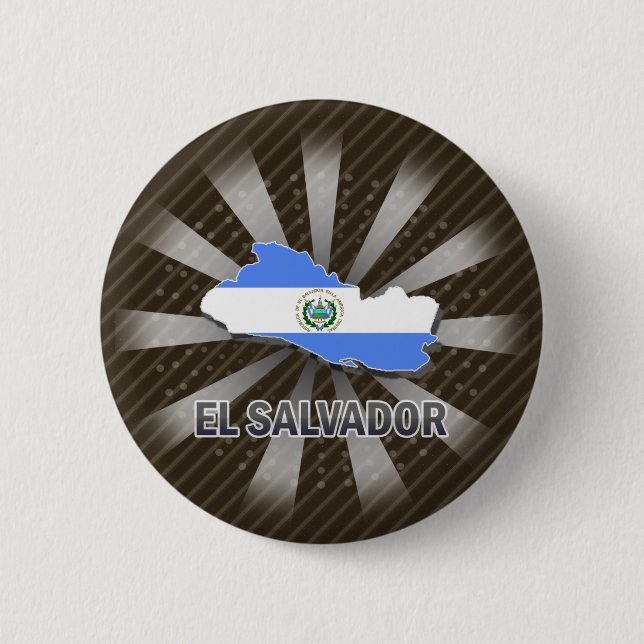 El Salvador Flaggen-Karte 2,0 Button (Vorderseite)