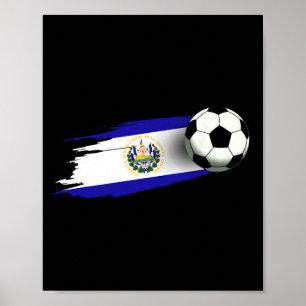 El Salvador Flaggen-Trikot salvadorianische Fußbal Poster