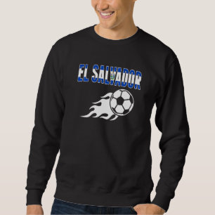 El Salvador Fußball Fans Salvadorischer Flaggenfuß Sweatshirt