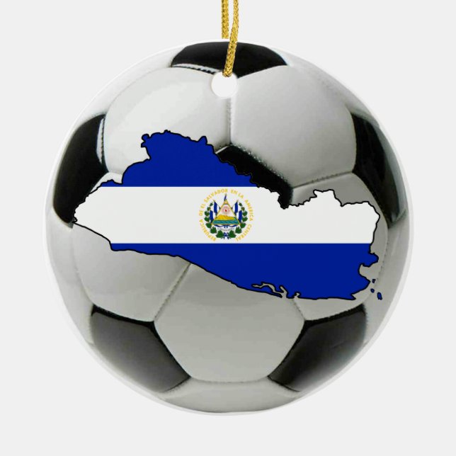 El Salvador Fußball-Fußballverzierung Keramik Ornament (Vorne)