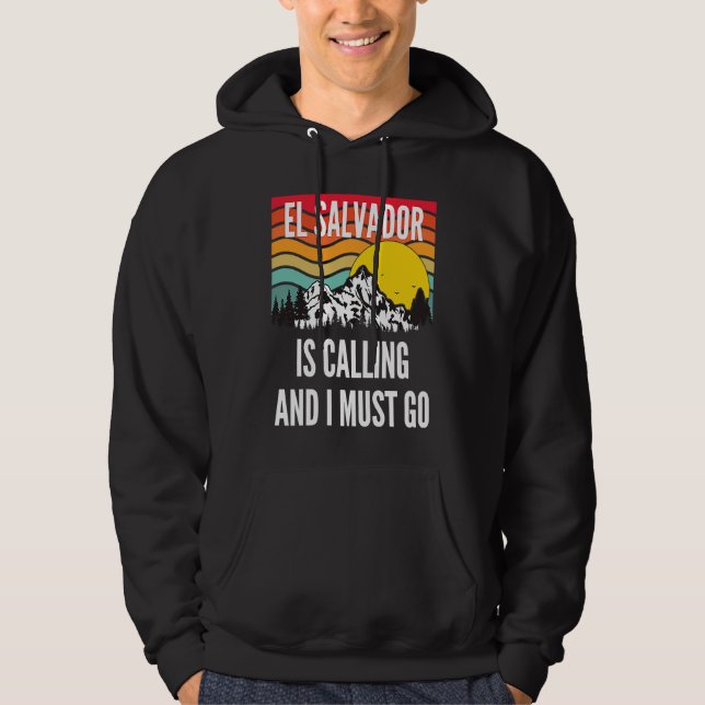 El Salvador Is Calling And I Must Go, Wavy Sunset  Hoodie (Vorderseite)