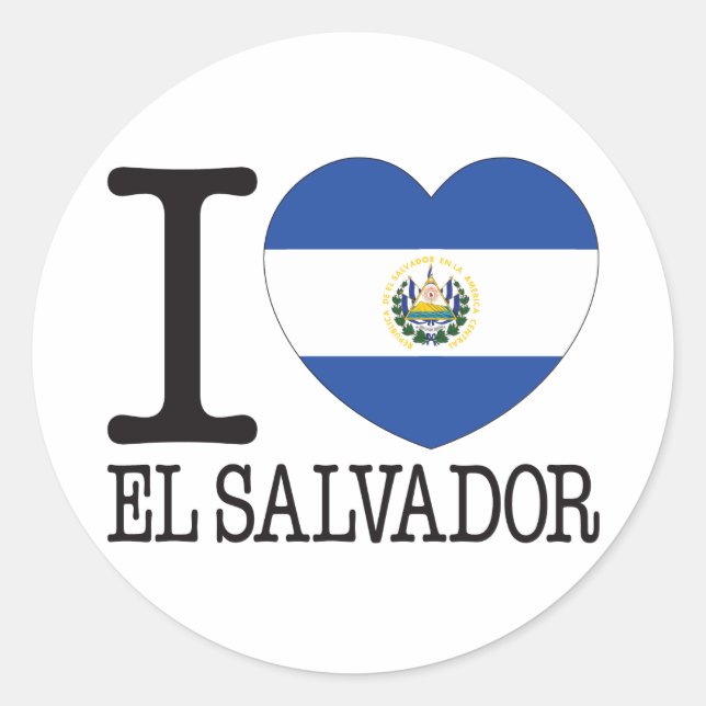 El Salvador Liebe v2 Runder Aufkleber (Vorderseite)