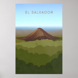 El Salvador Minimal Reiseplakat Poster