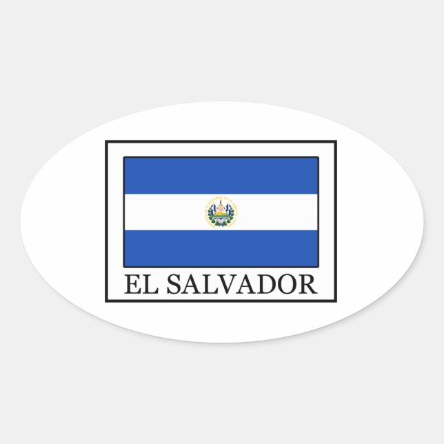 El Salvador Ovaler Aufkleber (Vorderseite)
