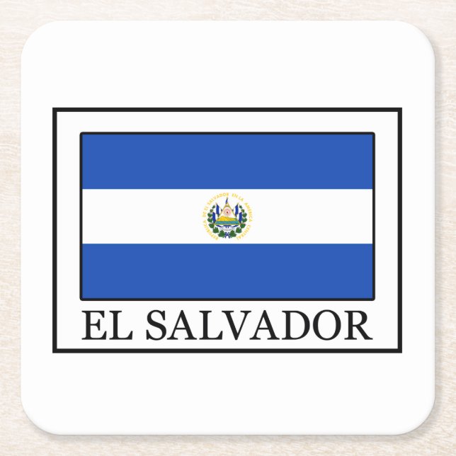 El Salvador Rechteckiger Pappuntersetzer (Vorderseite)