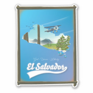 El Salvador Reisekarte Aufkleber