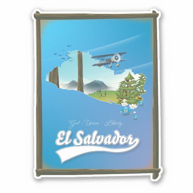 El Salvador Reiseplan Aufkleber (Vorderseite)