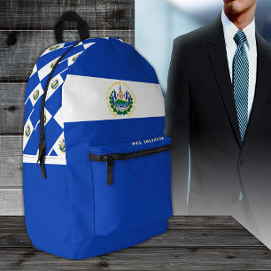 El Salvador Rucksack, patriotisch, Flagge El Salva Bedruckter Rucksack
