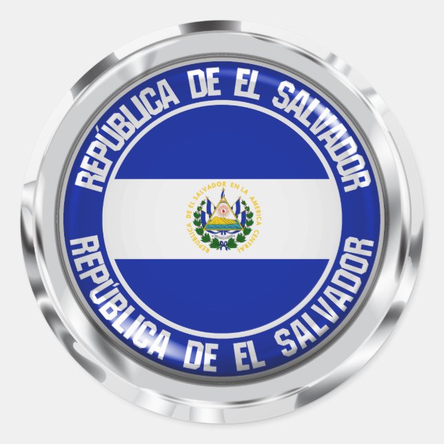 El Salvador Runde Emblem Runder Aufkleber (Vorderseite)