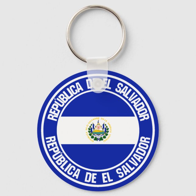 El Salvador Runde Emblem Schlüsselanhänger (Vorderseite)