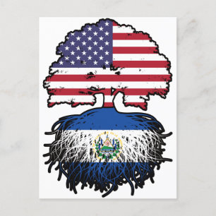 El Salvador Salvadoran American USA Tree Roots Postkarte