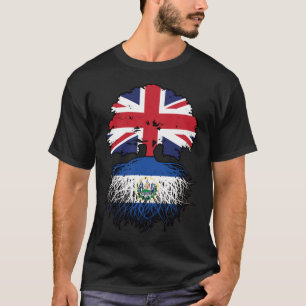 El Salvador Salvadoran, britisches Tree-Roots-Flag T-Shirt