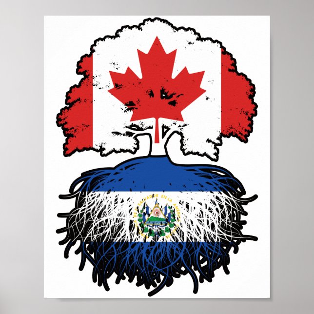 El Salvador Salvadoran kanadische Treppenroots Poster (Vorne)
