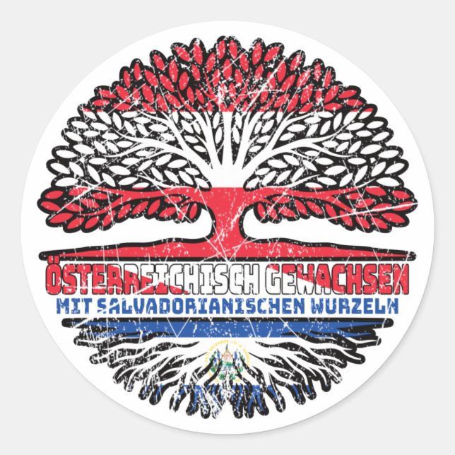 El Salvador Salvadorianisch Österreich Runder Aufkleber (Vorderseite)