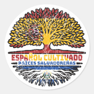 El Salvador Salvadorianischer Salvadoran Spanien S Runder Aufkleber