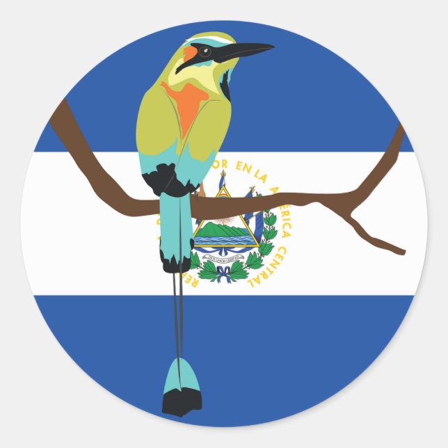 El Salvador Torogoz Runder Aufkleber (Vorderseite)
