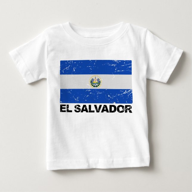 El Salvador Vintage Flagge Baby T-shirt (Vorderseite)