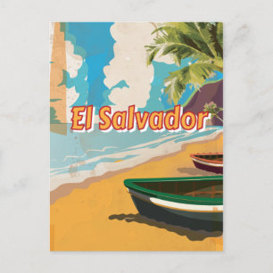 El Salvador Vintager Urlaub Poster Postkarte