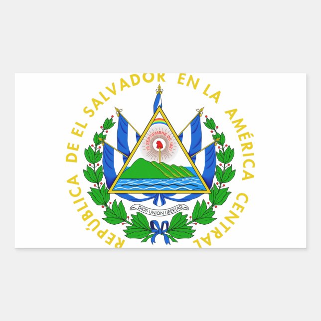 El Salvador-Wappen Rechteckiger Aufkleber (Vorderseite)