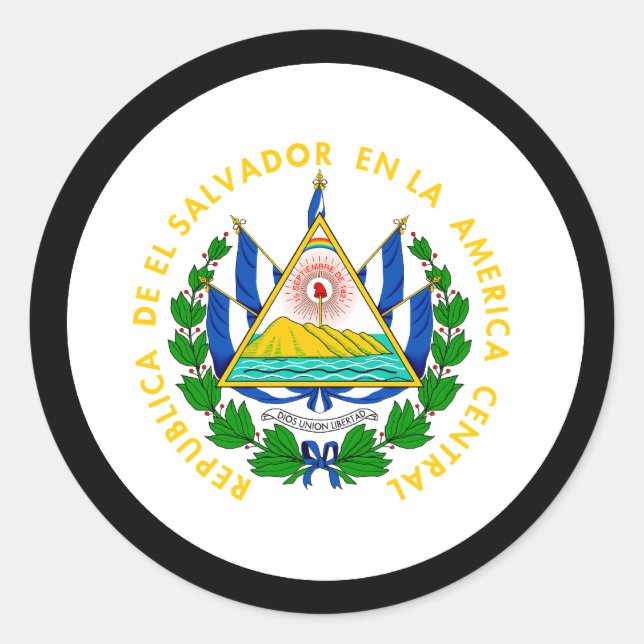 El Salvador-Wappen Runder Aufkleber (Vorderseite)